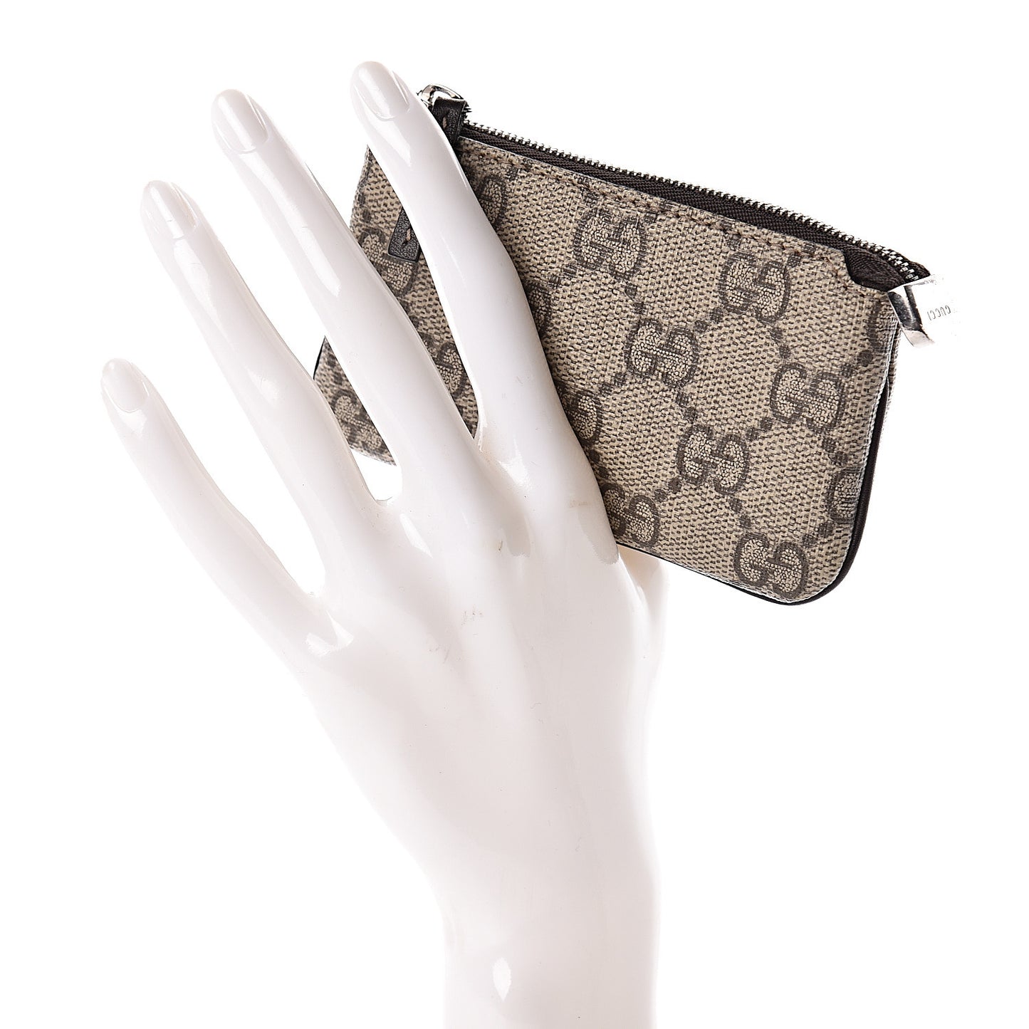 GG Supreme Monogram Selleria Key Case Beige Ebony Cocoa