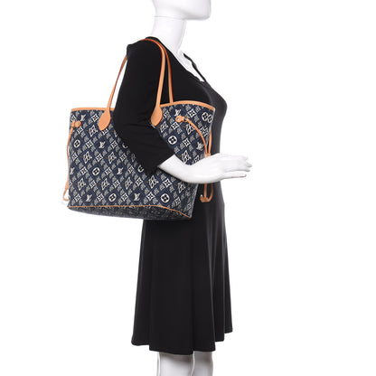 Louis Vuitton Jacquard Since 1854 Neverfull MM Blue 2 of 12