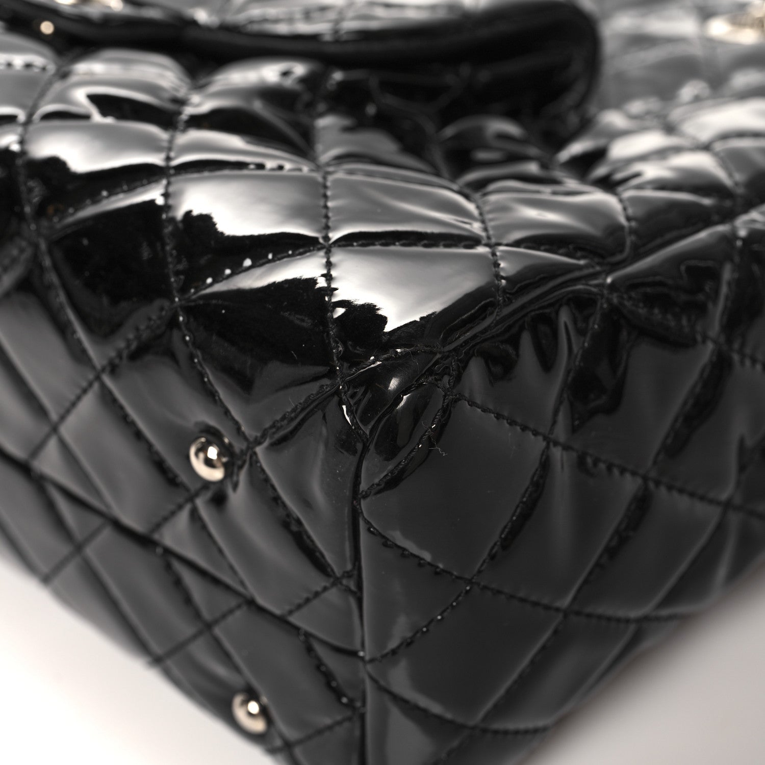 Chanel Patent Quilted Large Coco Shine Shopping Tote Black 10 of 12