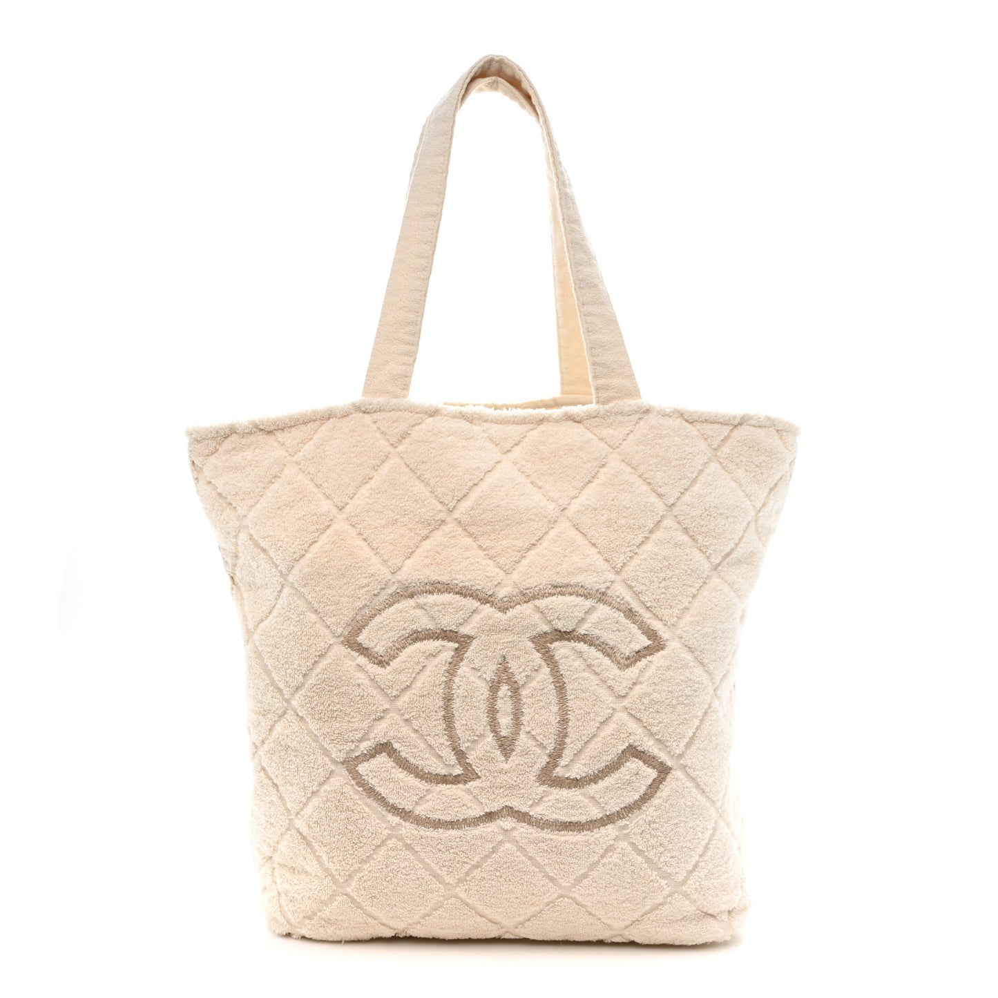 Terry Cotton CC Beach Tote Towel Set Ivory