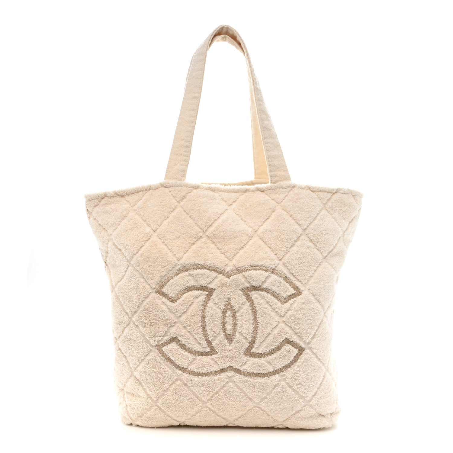 Chanel Terry Cotton CC Beach Tote Towel Set Ivory 1 of 11