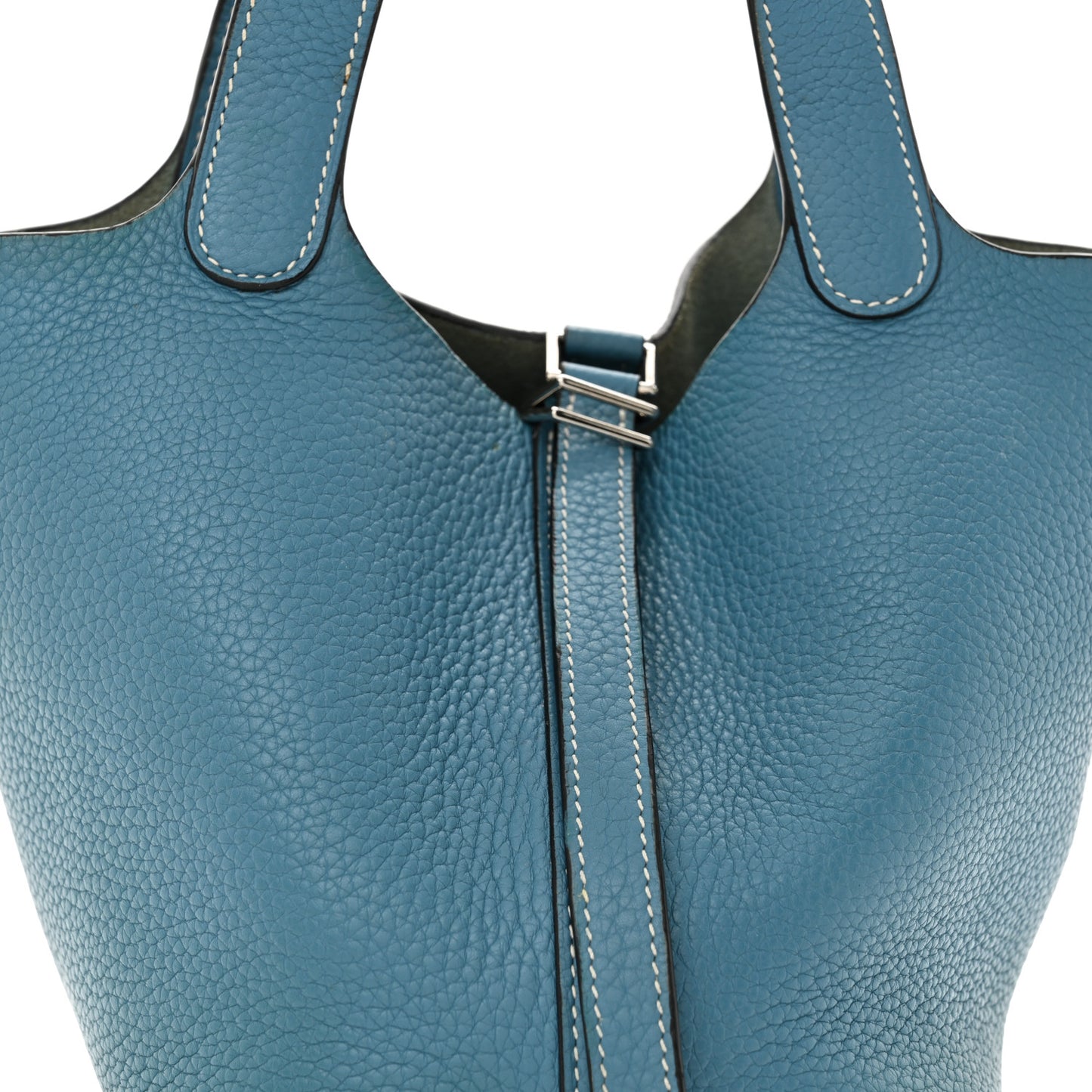 Taurillon Clemence Picotin Lock 18 PM Blue Jean