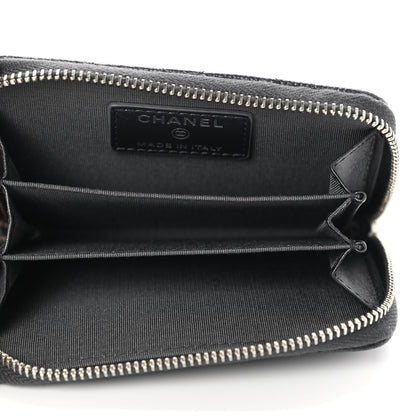 Chanel Metallic Caviar Quilted CC Zip Around Coin Purse Wallet Dark Grey 5 of 7