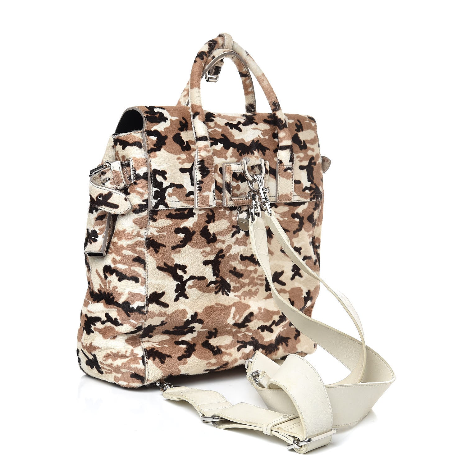 Mulberry Calf Hair Camo Cara Delevingne Mini Backpack Beige 3 of 13