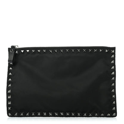 Valentino Garavani Nylon Rockstud Zip Pouch Black 1 of 6