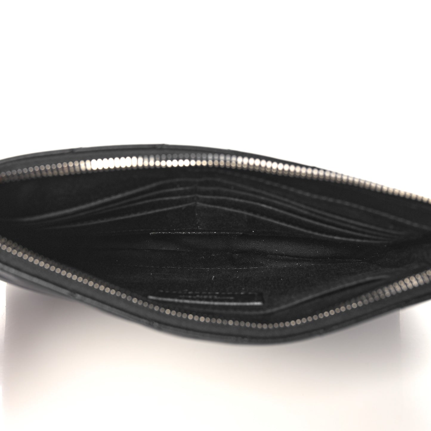 Calfskin Matelasse Chevron Monogram A5 Wristlet Black