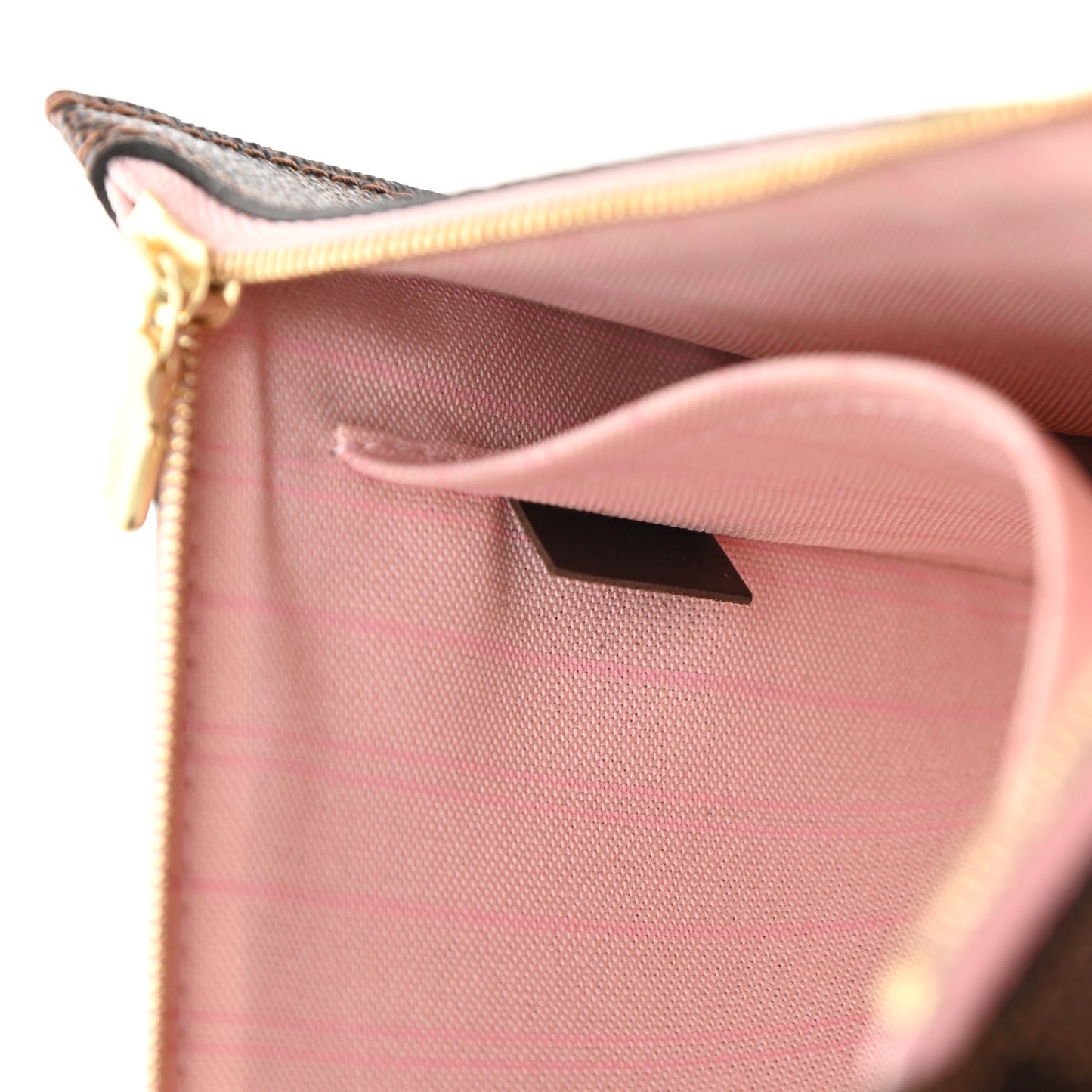 Damier Ebene Neverfull MM GM Pochette Rose Ballerine