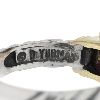 David Yurman Sterling Silver 14K Yellow Gold Pink Tourmaline Green Onyx Renaissance Ring 52 6 4 of 4