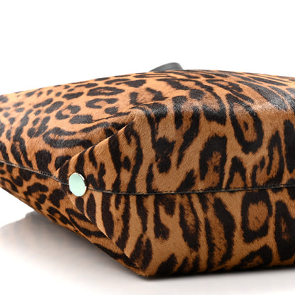Proenza Schouler Calf Hair Leopard Print North South Tote Chocolate Brown Black Camel 8 of 9