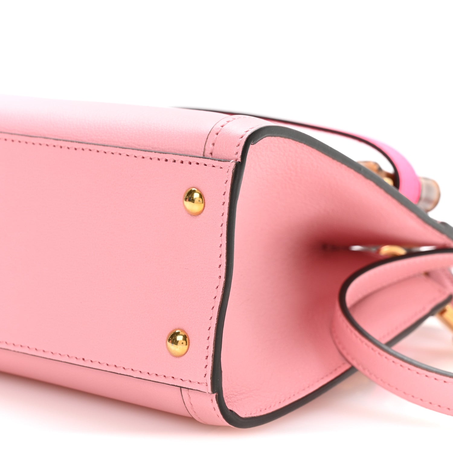 Gucci Wonka Grain Calfskin Mini Diana Tote Bag Wild Rose Fuxia Fluo 9 of 9
