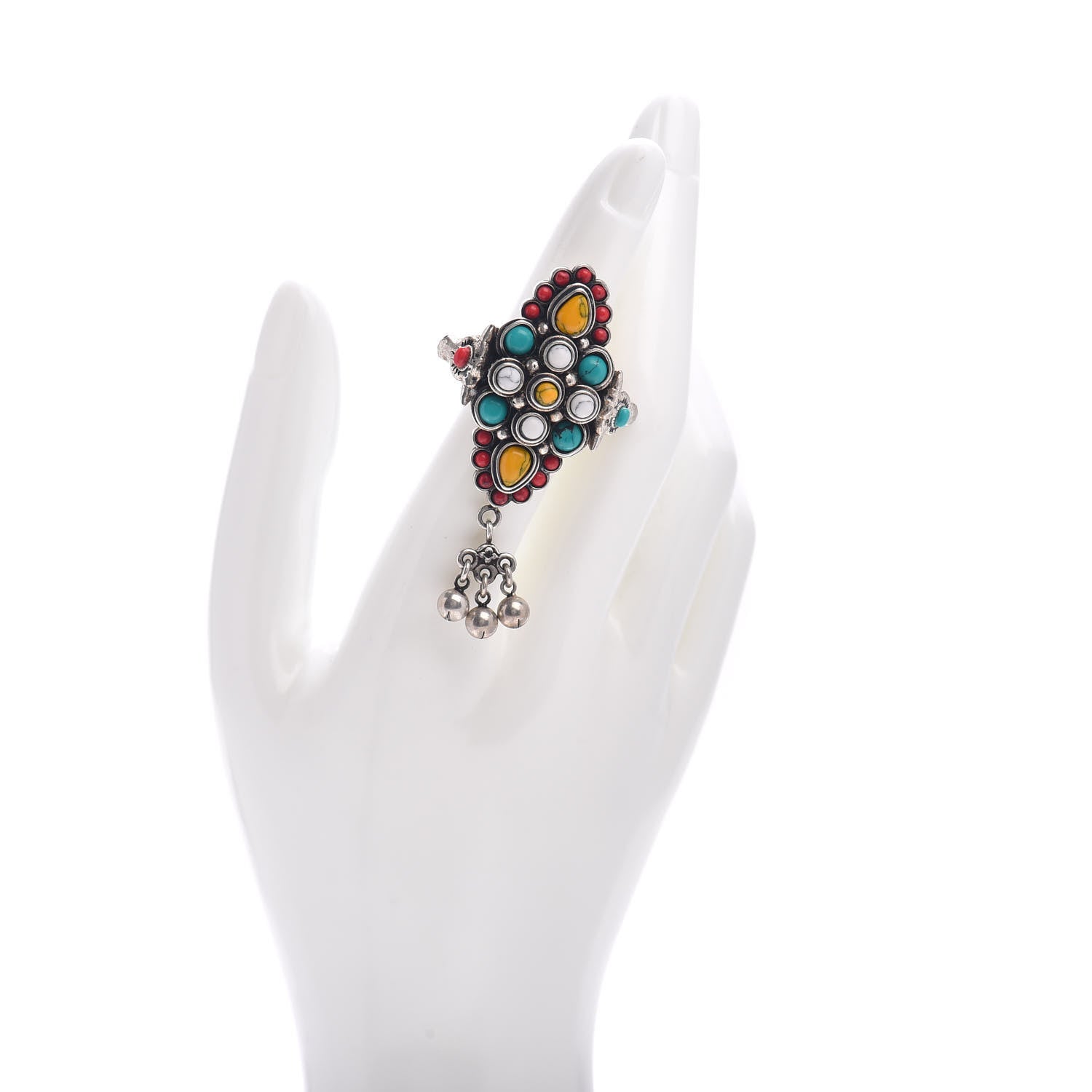 Gucci Sterling Silver Howlite Ring 49 5 2 of 4