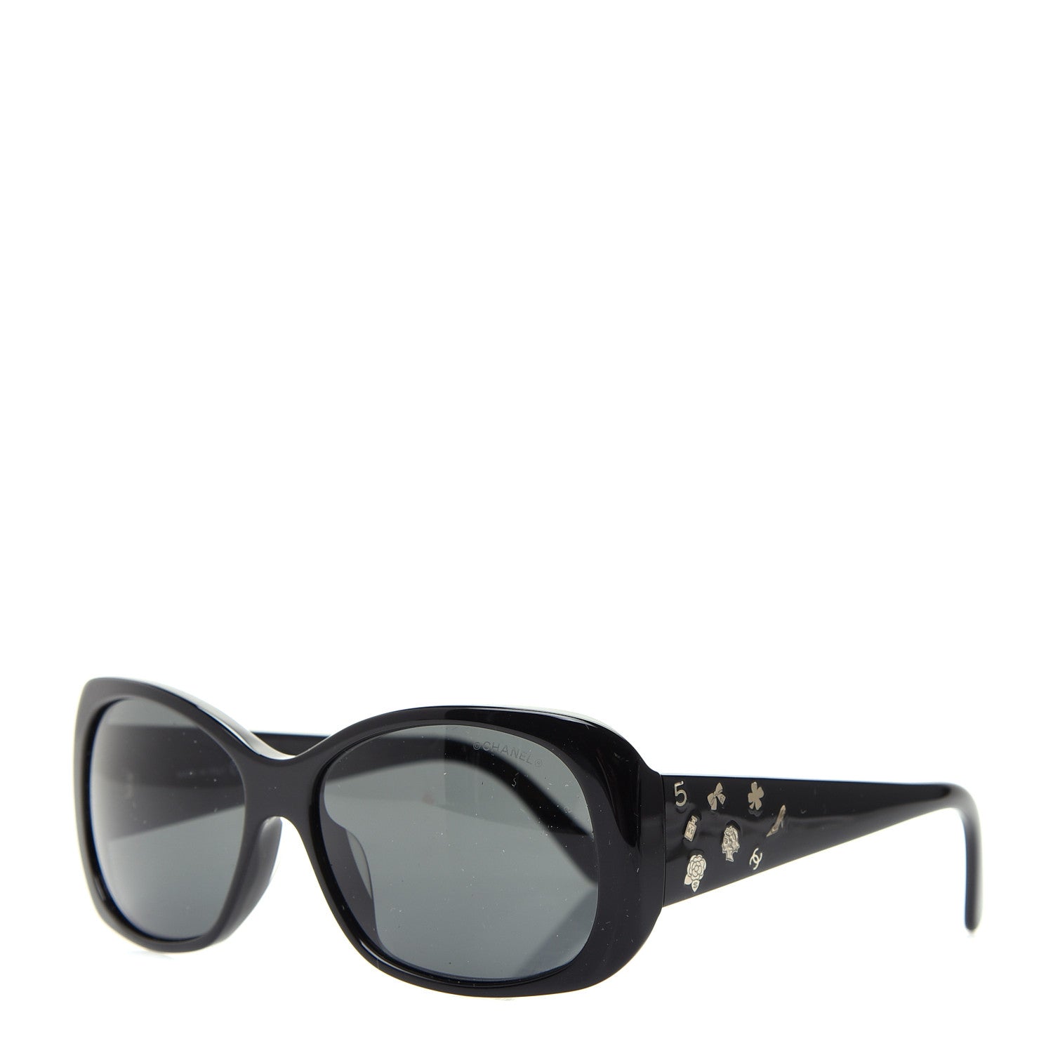 Chanel Acetate Charms Sunglasses 5123 Black 1 of 8