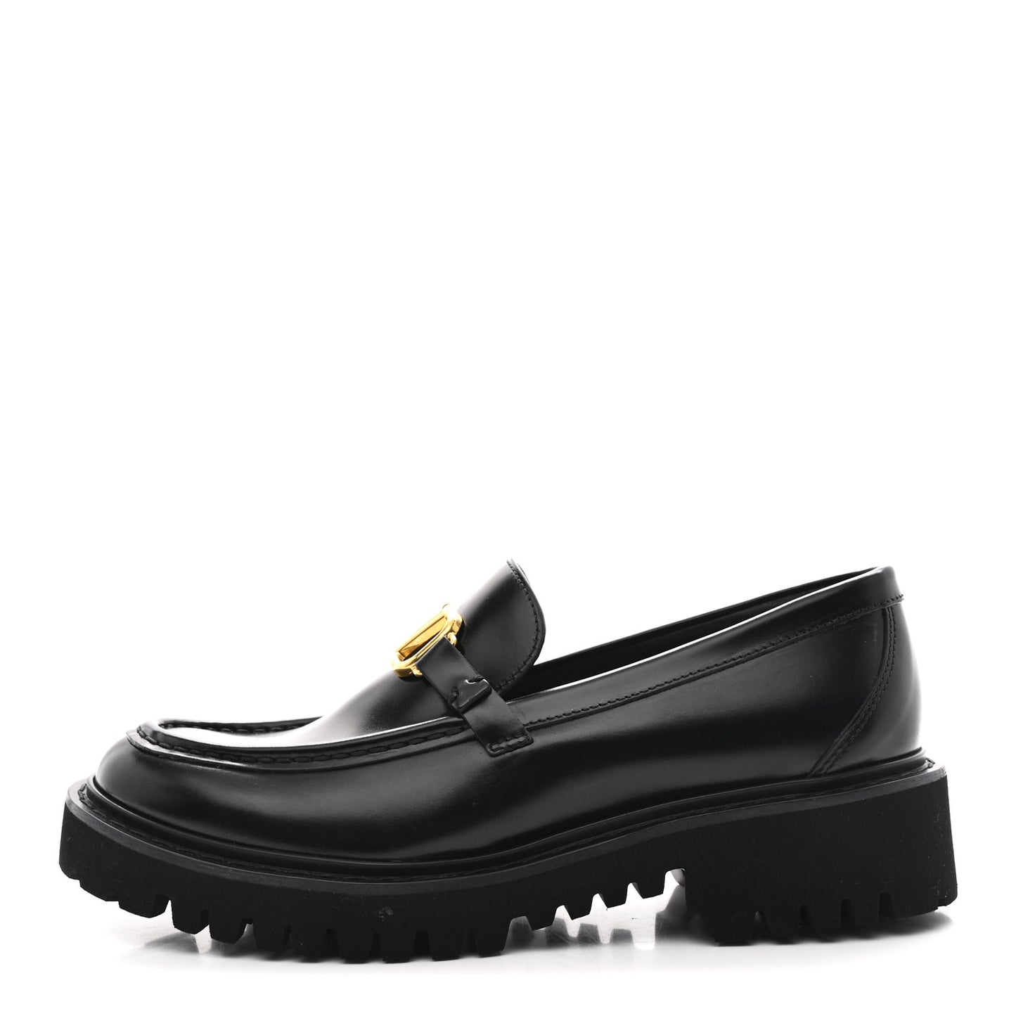 Calfskin Vlogo Loafers 37.5 Black