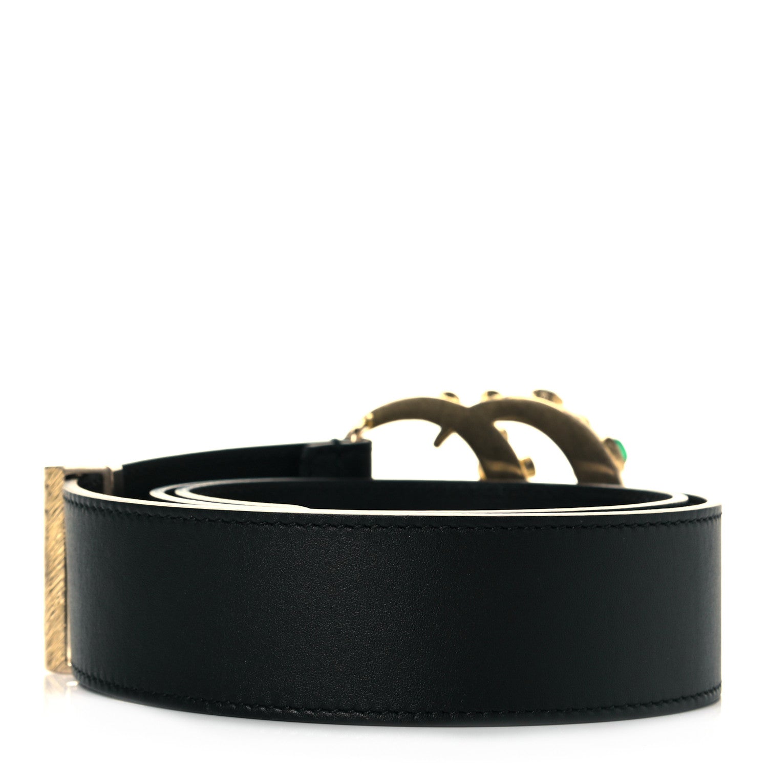 Gucci Calfskin Ceramic Glass Double G 40mm Belt 85 34 Black Multicolor 2 of 4