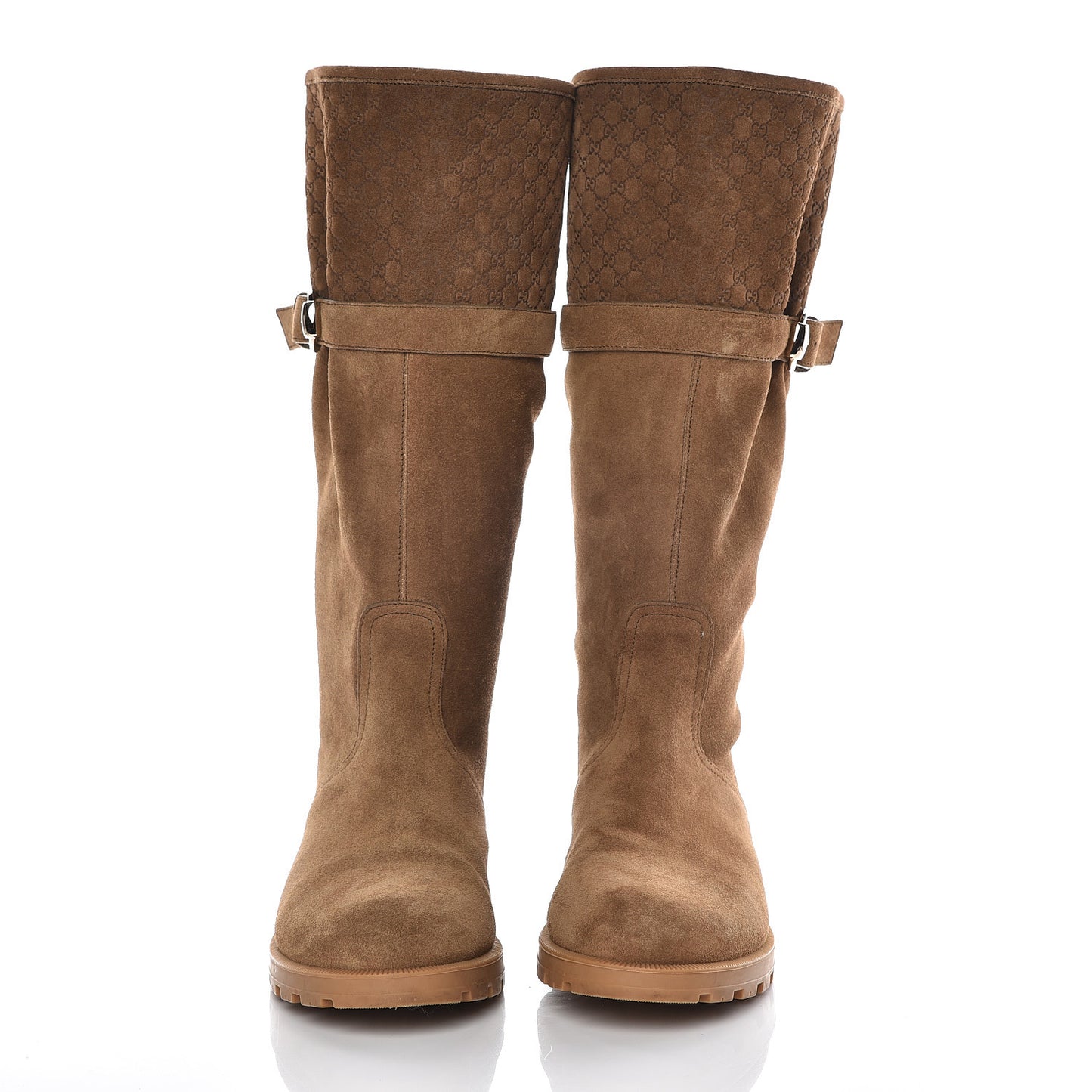 Suede Microguccissima Knee Boots 40 Brown