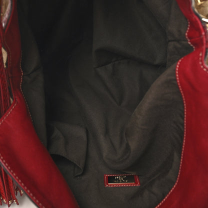 Gucci Monogram Snakeskin Large Unicef Indy Top Handle Hobo Red 5 of 10