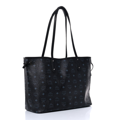 MCM Visetos Medium Reversible Shopping Tote Black 3 of 29