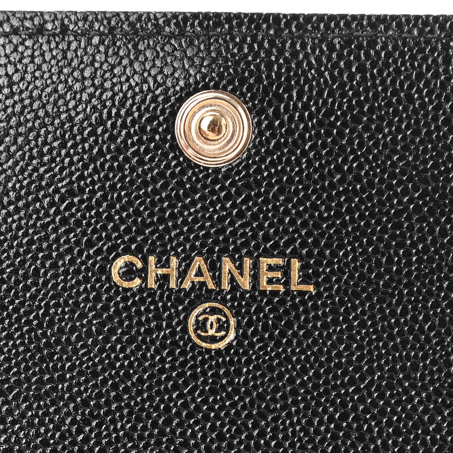 Shiny Caviar Quilted Studded CC Flap Card Holder Black