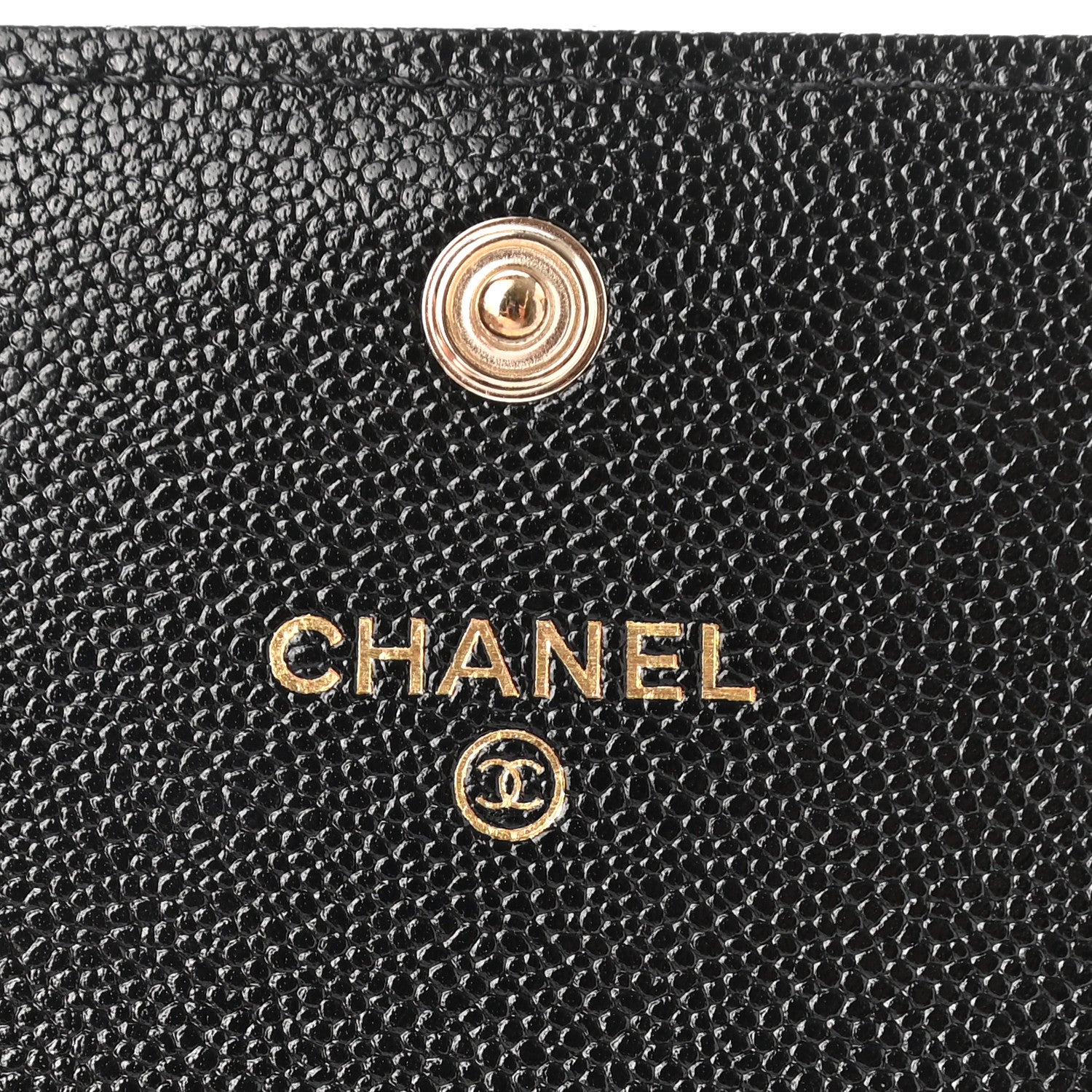 Chanel Shiny Caviar Quilted Studded CC Flap Card Holder Black 6 of 9