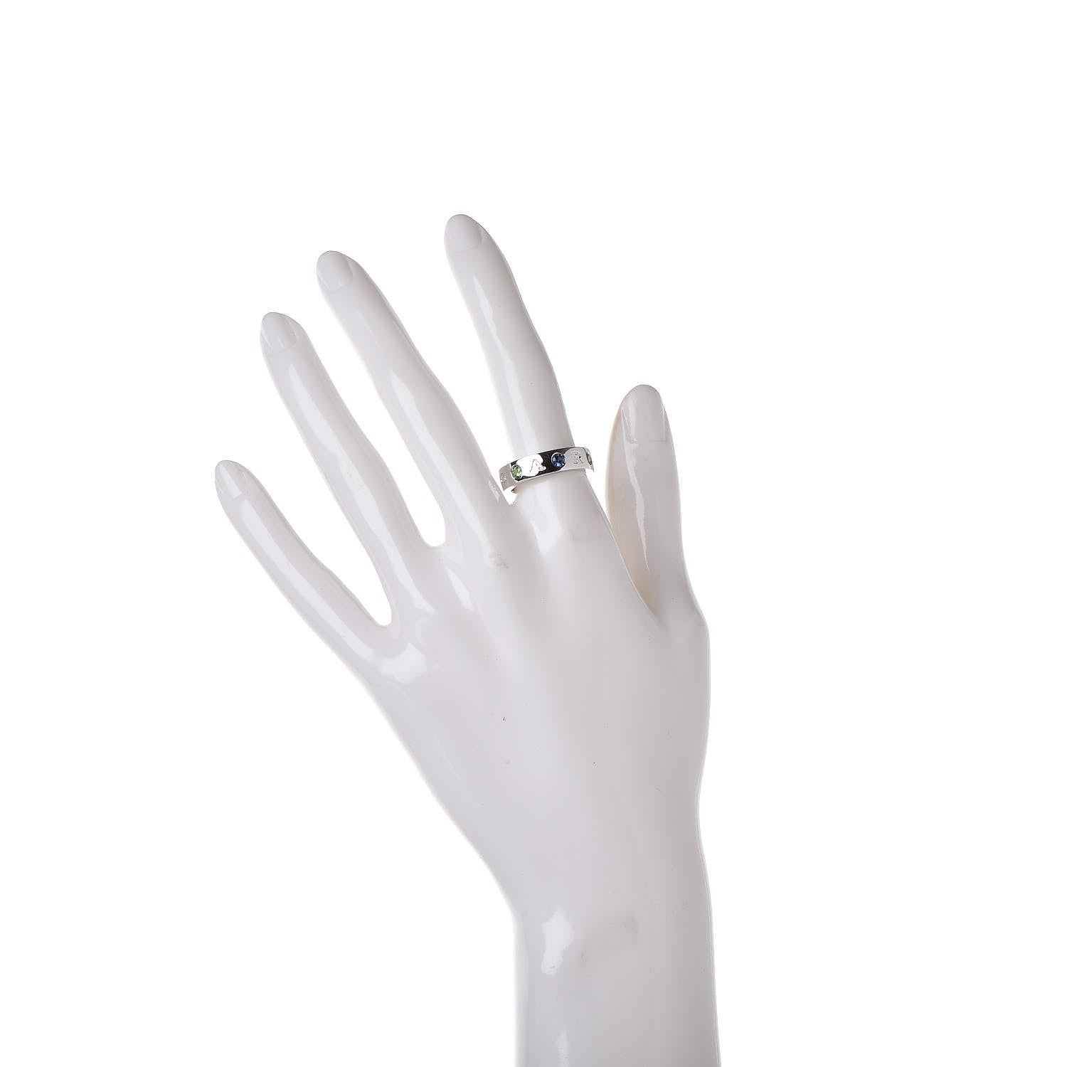 Bulgari 18K White Gold Sapphire Tsavorite Roman Sorbets Ring 54 6.75 2 of 7