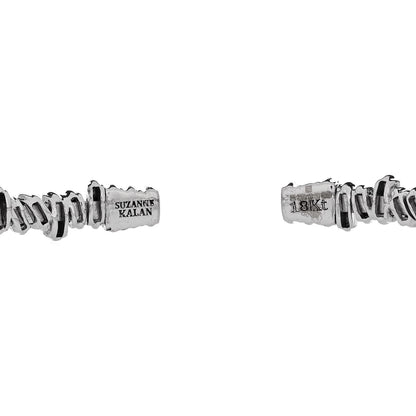 Suzanne Kalan 18K White Gold Diamond Fireworks Classic Baguette Bangle Bracelet 3 of 3