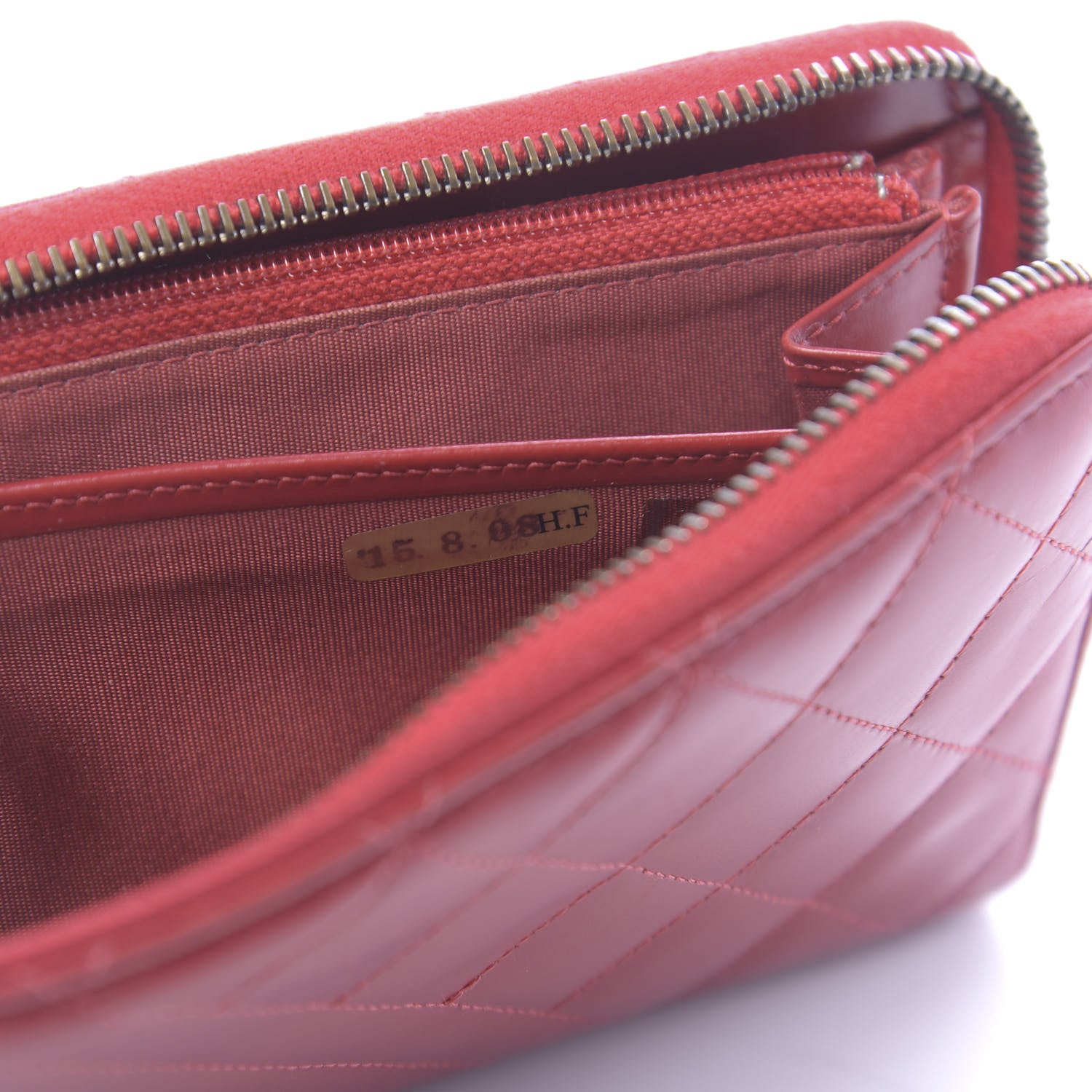 Chanel Glazed Calfskin Coco Boy Large Gusset Zip Around Wallet Red 8 of 13