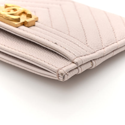 Chanel Caviar Quilted Chevron Boy Card Holder Light Purple 11 of 13