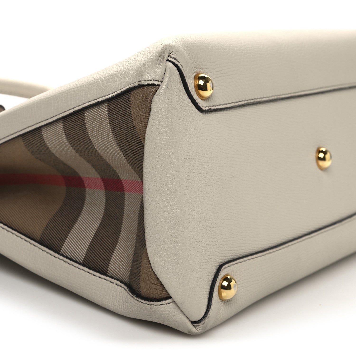 Burberry Derby Calfskin House Check Medium Banner Tote Beige Beige 10 of 21