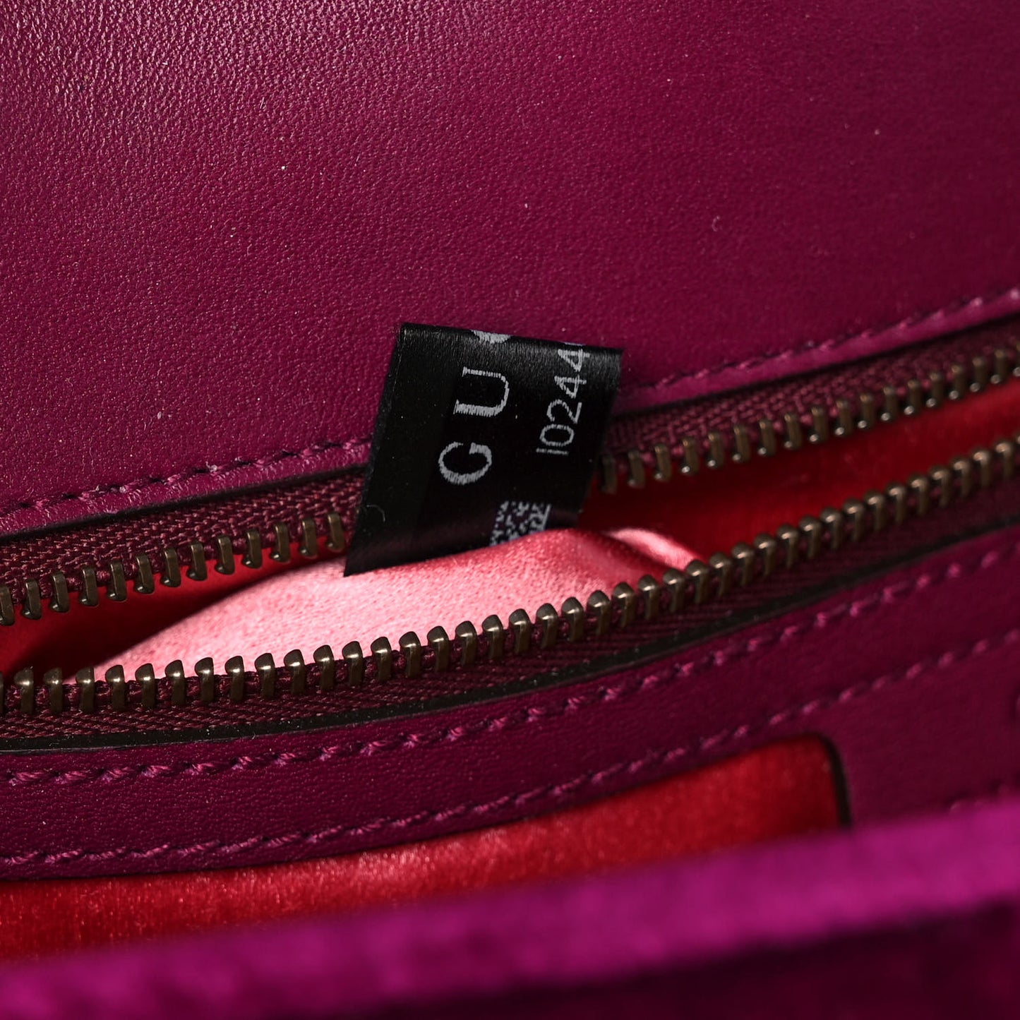 Velvet Matelasse Small GG Marmont Shoulder Bag Fuchsia Violet Cyclamen