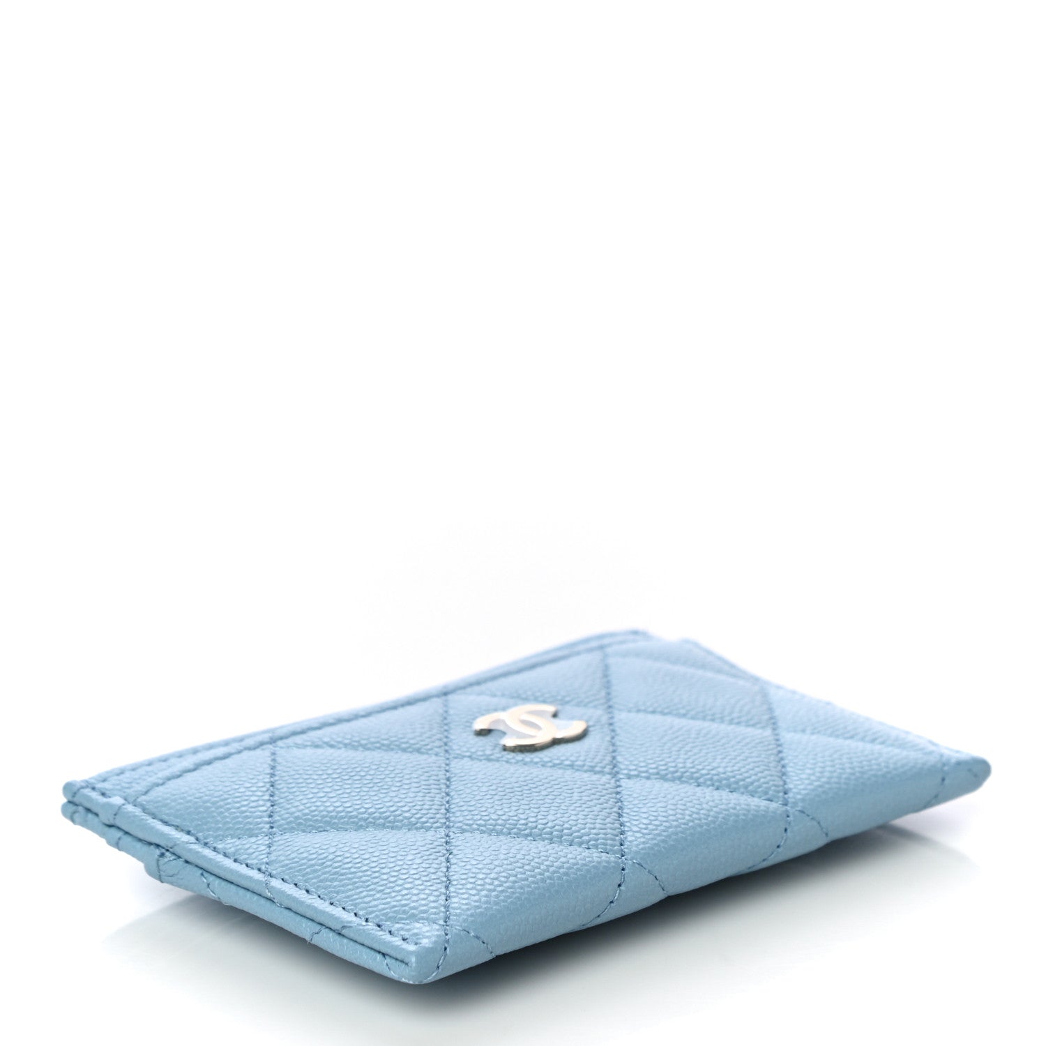 Chanel Caviar Quilted Card Holder Light Blue 4 of 12