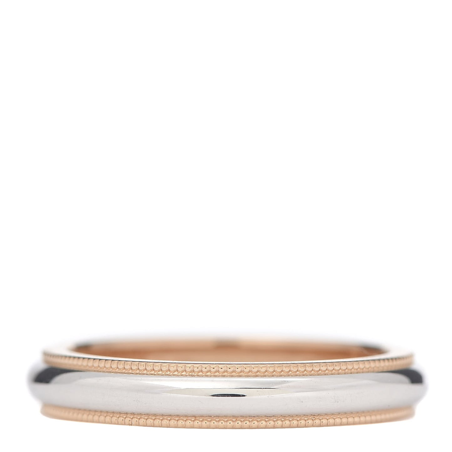 Platinum 18K Rose Gold 3mm Milgrain Band Ring 53 6.5