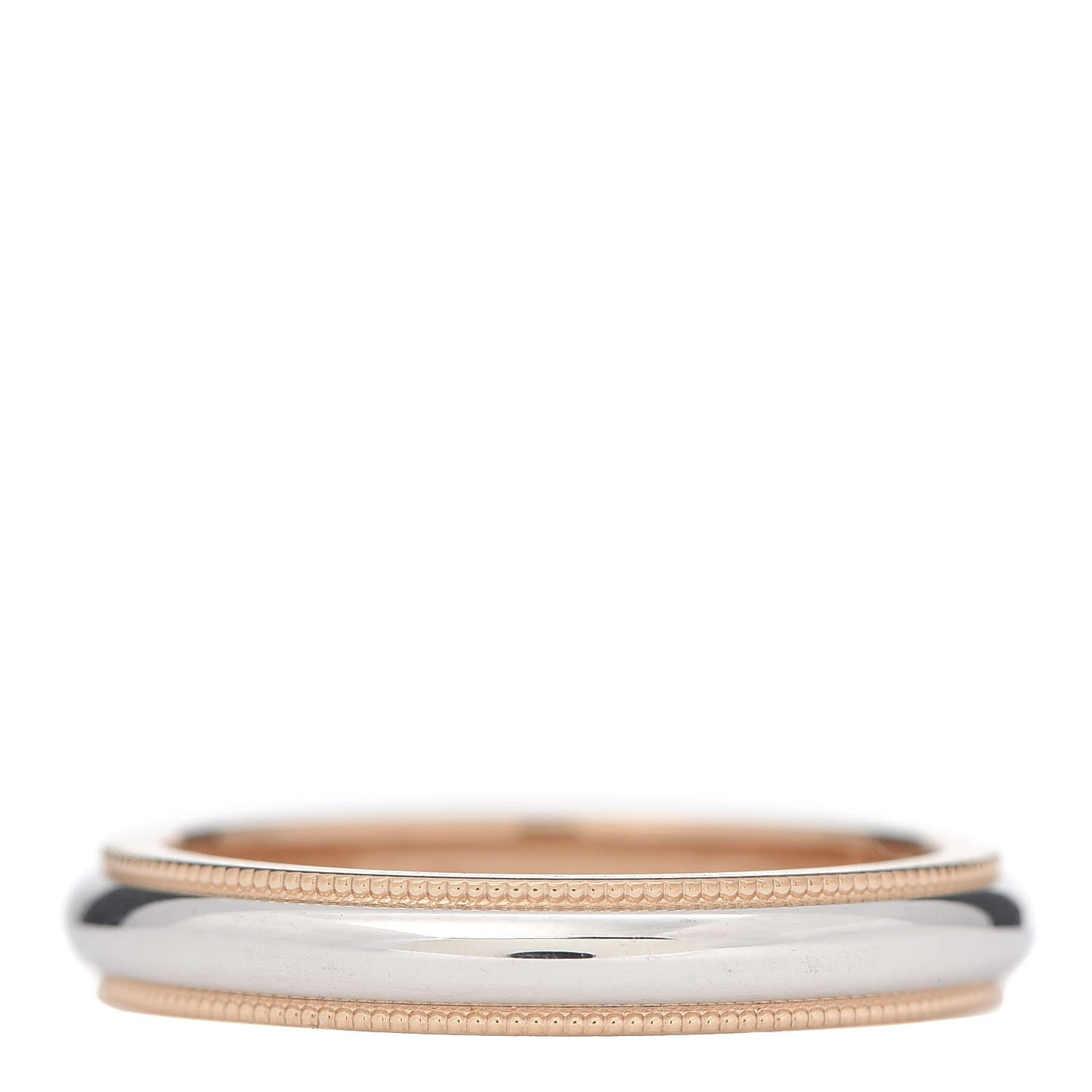 Tiffany Platinum 18K Rose Gold 3mm Milgrain Band Ring 53 6.5 1 of 4