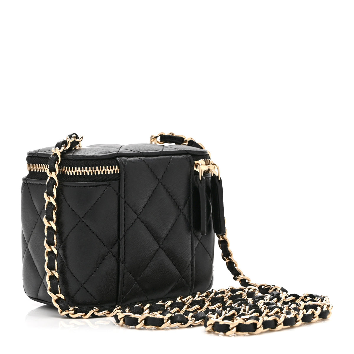 Chanel Lambskin Quilted Mini Vanity Case With Chain Black 3 of 11
