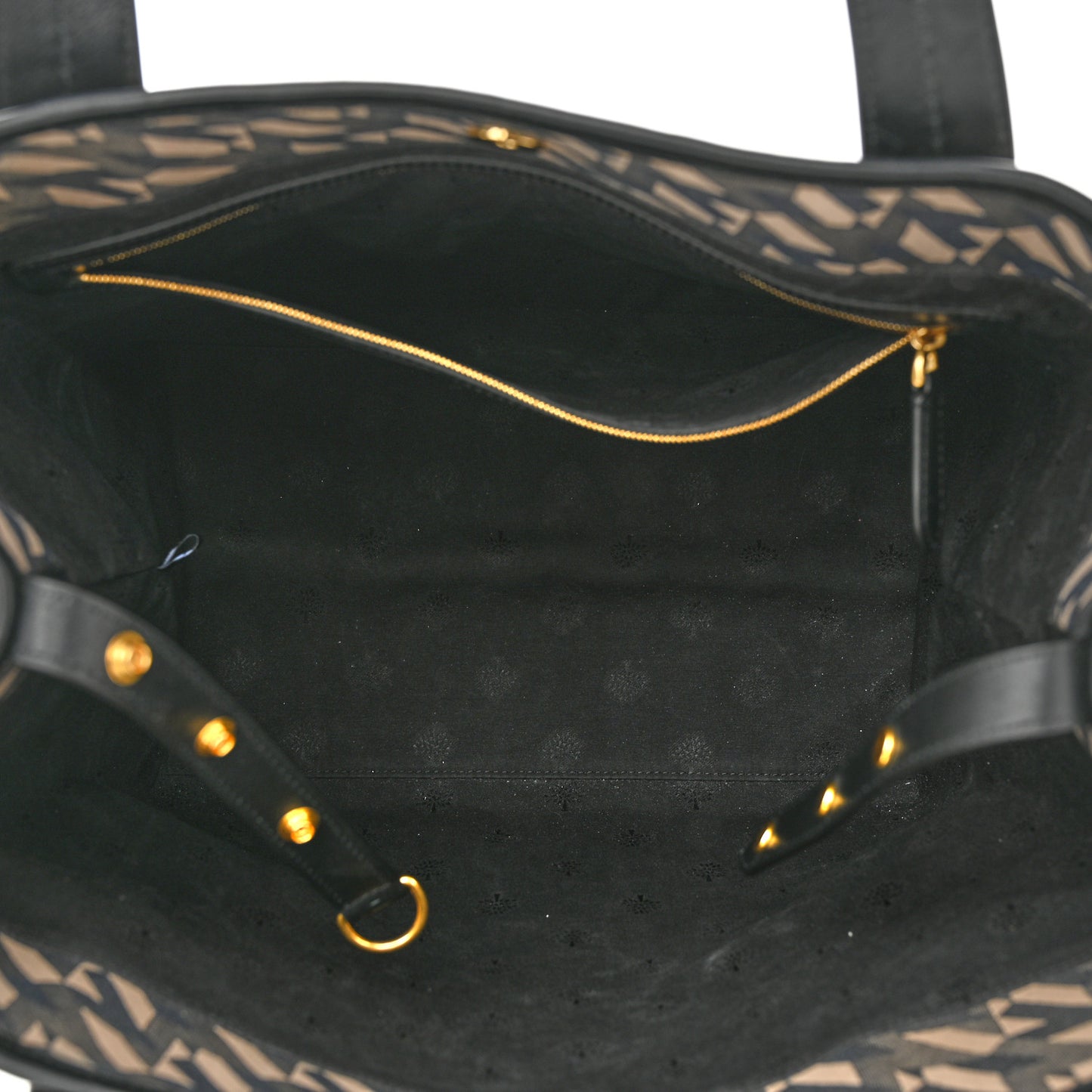 Econyl Nylon Jacquard Calfskin Monogram Shopper Tote Black