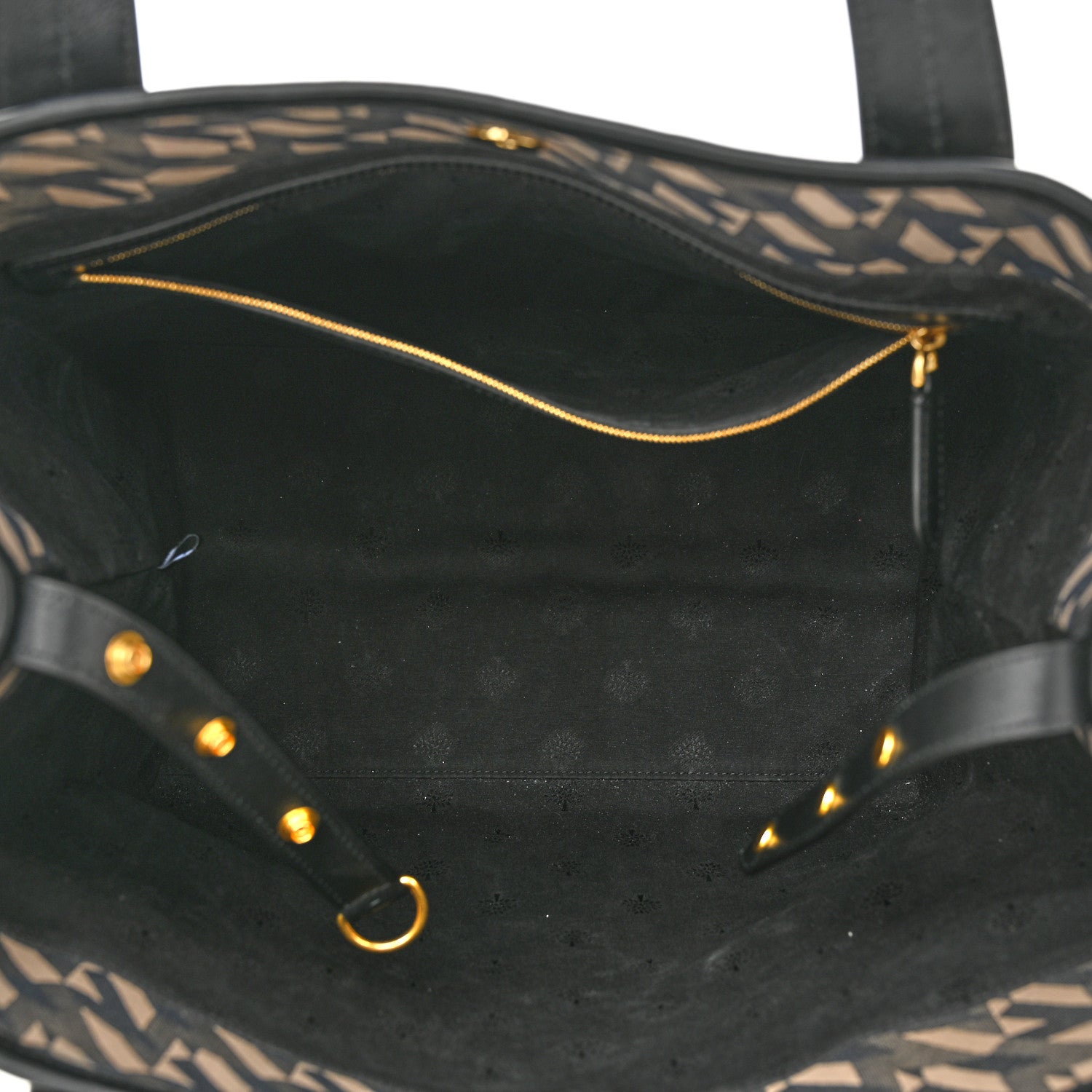 Mulberry Econyl Nylon Jacquard Calfskin Monogram Shopper Tote Black 5 of 9