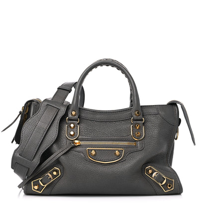 Balenciaga Chevre Gold Metallic Edge Hardware S City Gris Acier 1 of 9