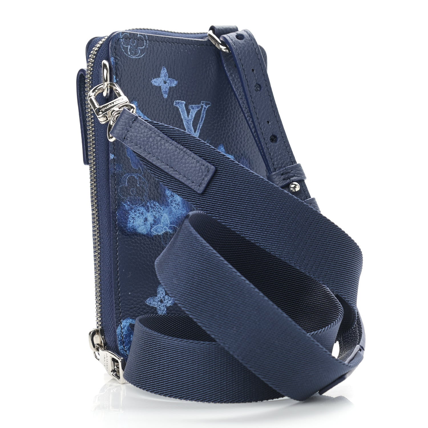 Louis Vuitton Monogram Ink Watercolor Phone Pouch Blue 2 of 10