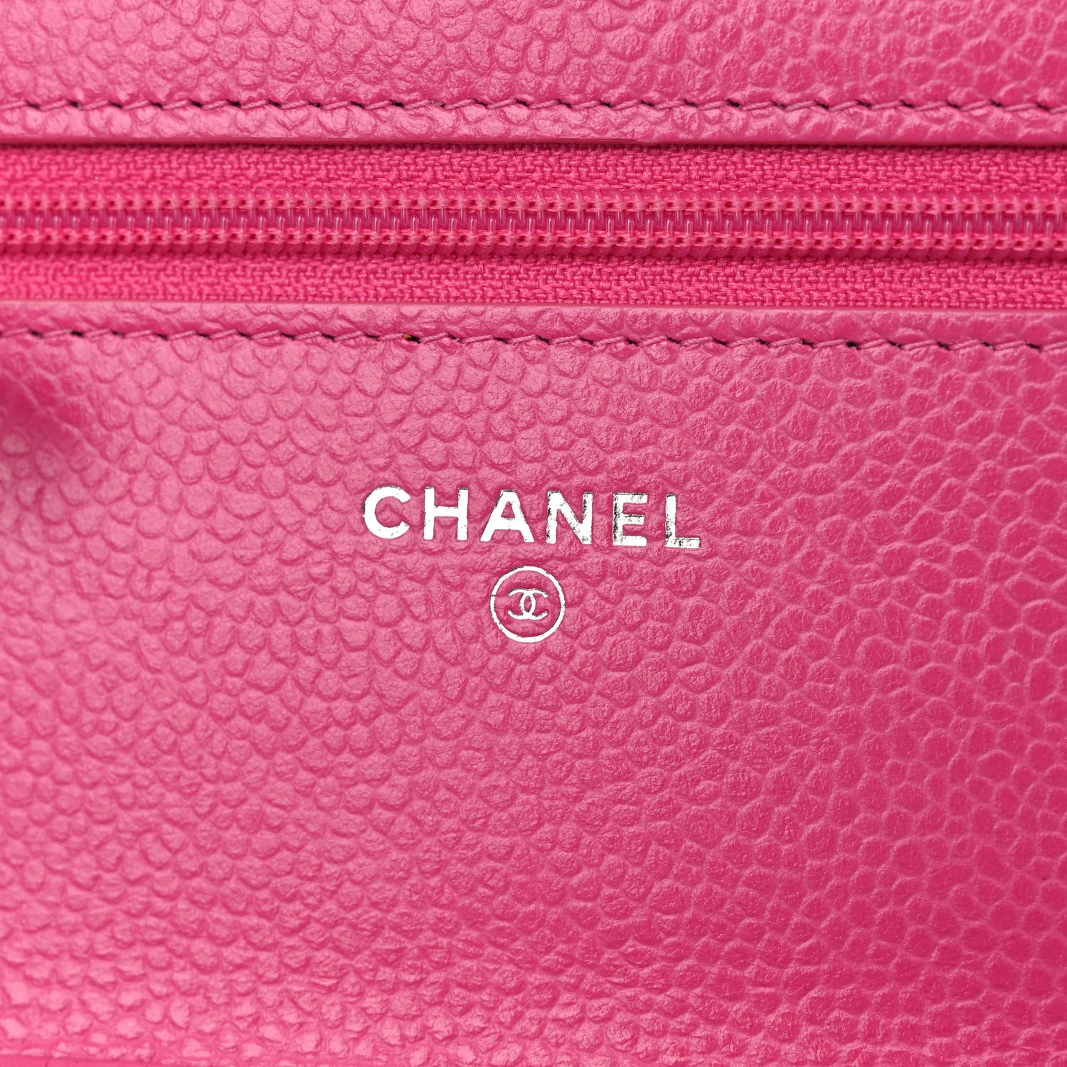 Chanel Caviar Quilted Wallet on Chain WOC Fuchsia 6 of 10