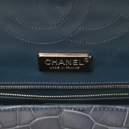 Chanel Alligator Jumbo Double Flap Blue 7 of 13