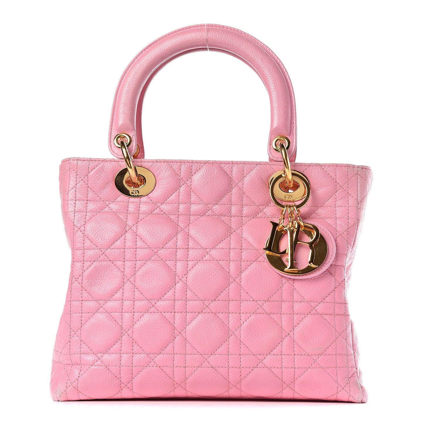 Grained Calfskin Cannage Medium Lady Dior Pink