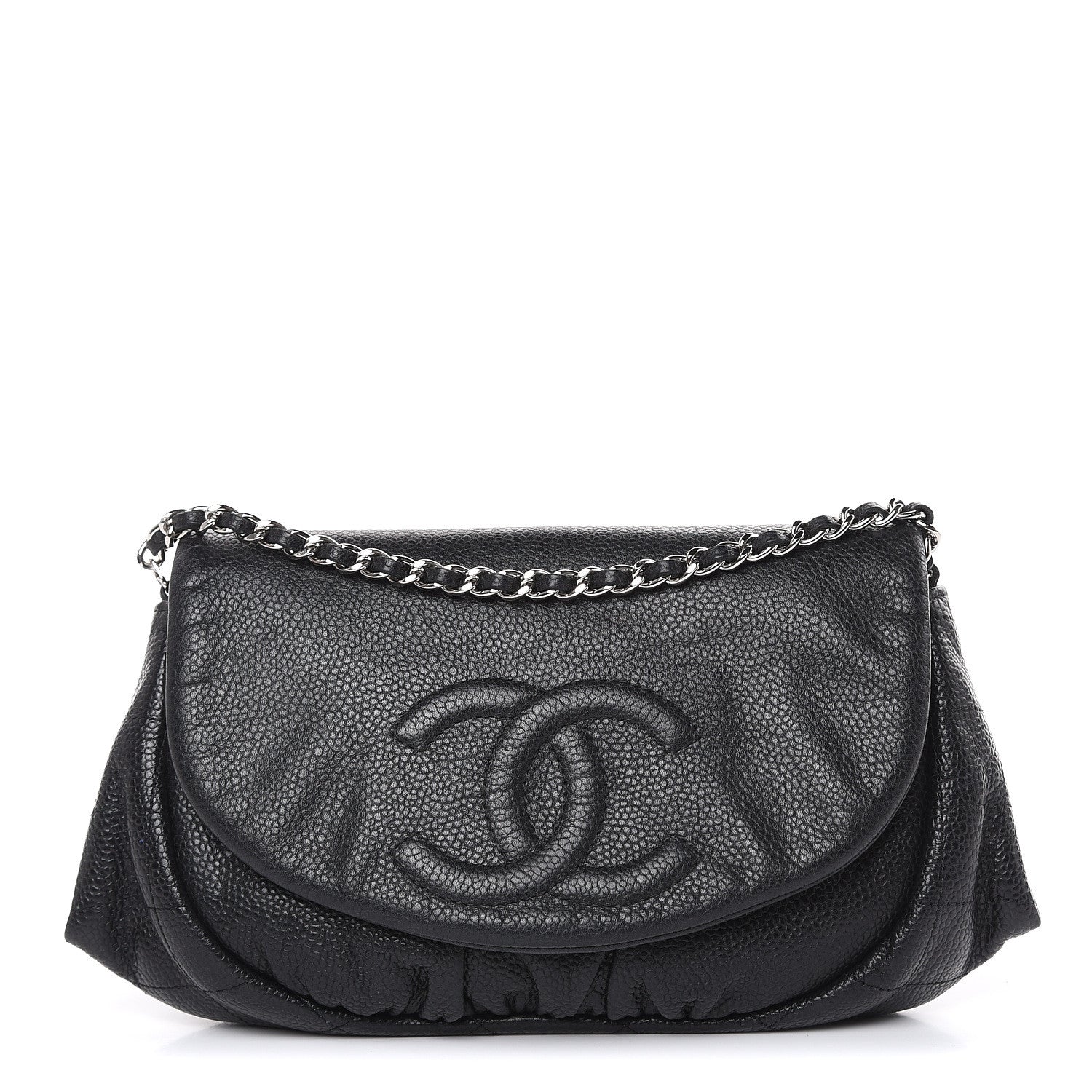 Chanel Caviar Half Moon Wallet On Chain WOC Black 1 of 14