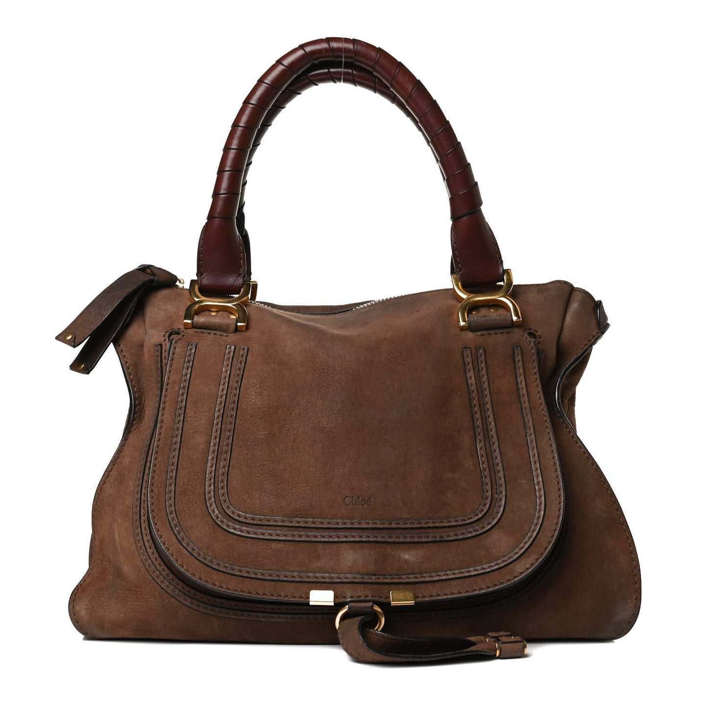 Nubuck Medium Marcie Satchel Dark Brown