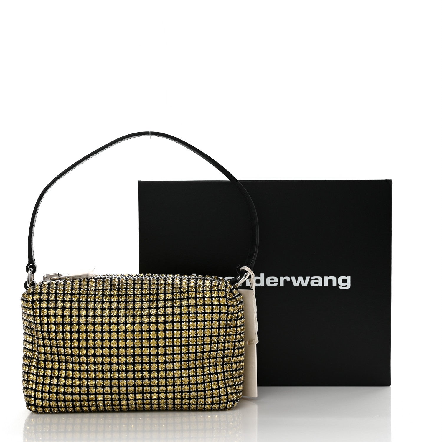 Alexander Wang Mesh Crystal Rhinestone Mini Heiress Pouch Porcelain 13 of 13