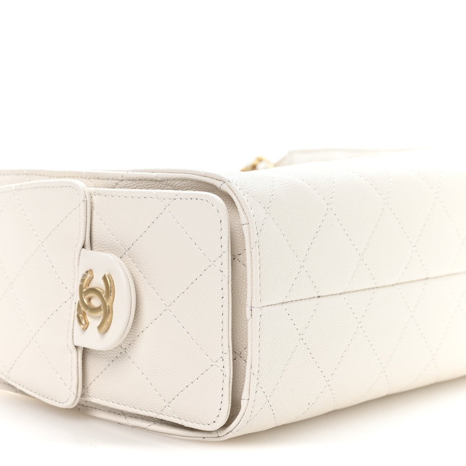 Chanel Caviar Quilted Mini Chanel 25 Handbag White 17 of 21
