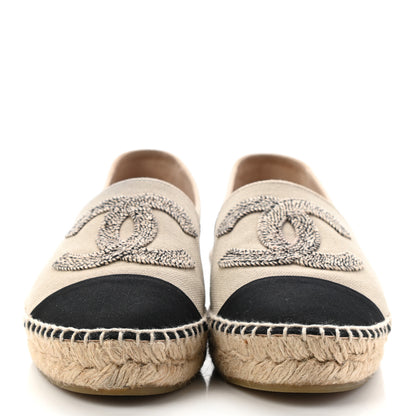 Chanel Canvas Grosgrain CC Espadrilles 36 Green Black 2 of 10