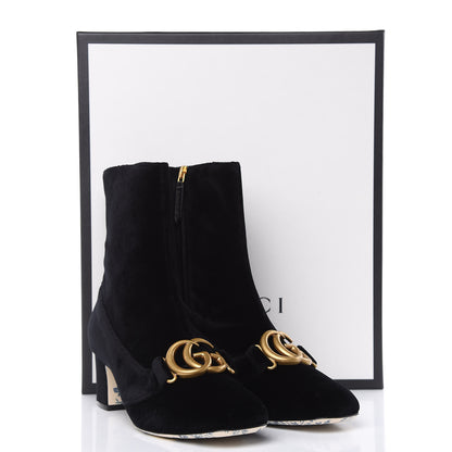 Gucci Softy Velvet Malaga Kid GG Victoire 55mm Ankle Boots 39 Black 9 of 9