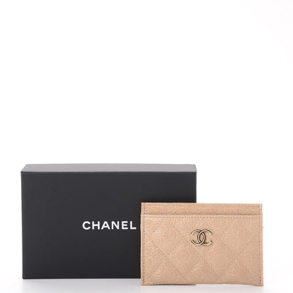 Chanel Camellia Calfskin Embossed Quilted Card Holder Beige 9 of 9