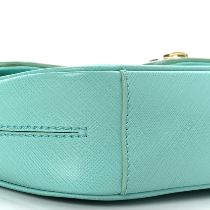 Salvatore Ferragamo Hammered Calfskin Gancini Flap Blue 7 of 9