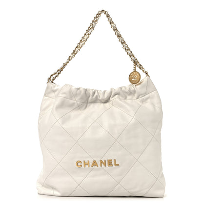 Chanel Shiny Calfskin Quilted Chanel 22 White 1 of 12