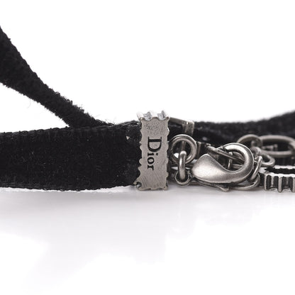 Christian Dior Velvet Crystal J’Adior Choker Necklace Black 4 of 4